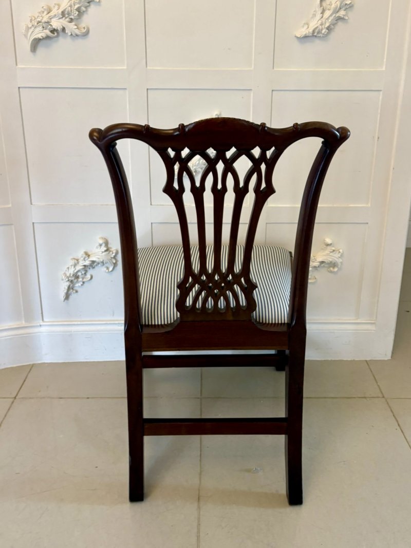 Outstanding Quality Set of 8 Antique Victorian Carved Mahogany Dining Chairs - Image 15
